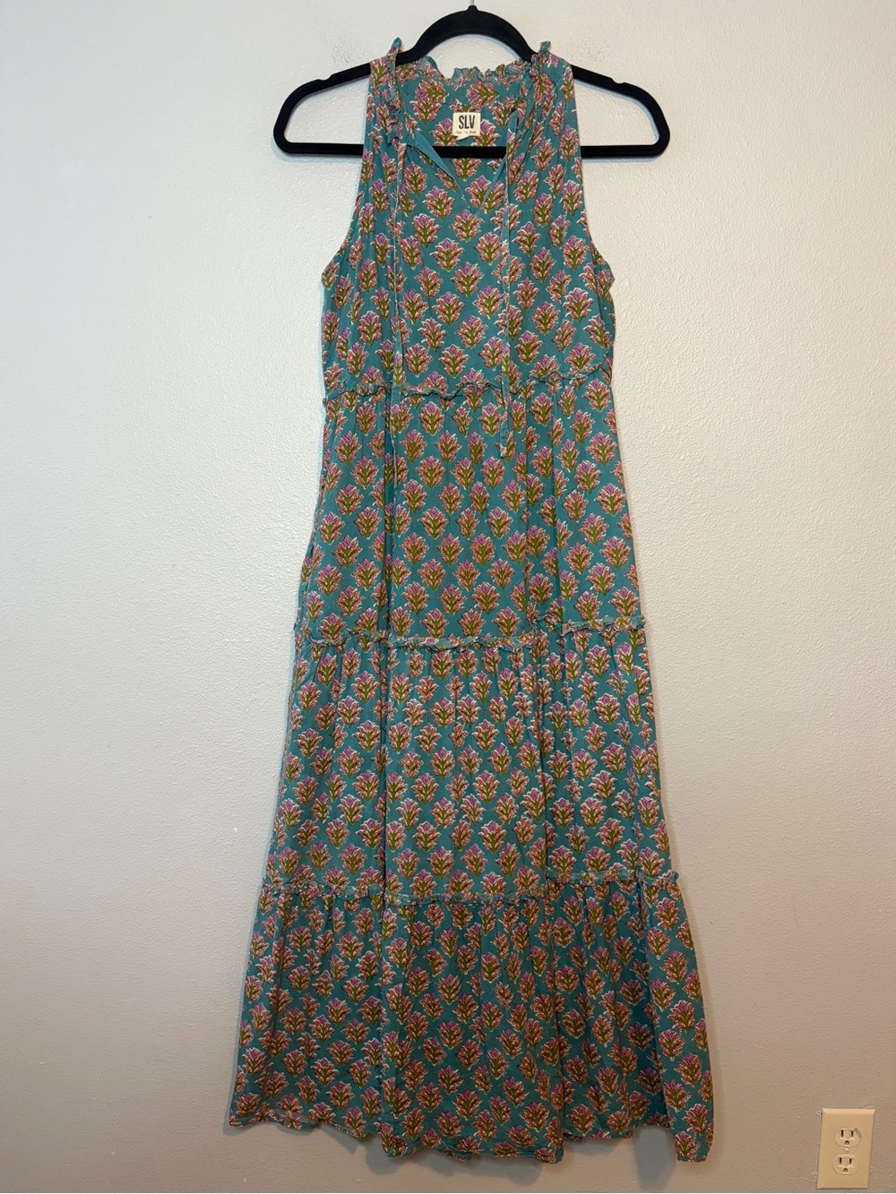 SUR LA VAGUE hand block-printed maxi dress